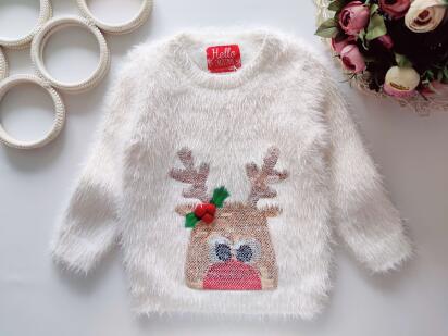 2,3 года рост 98 Свитер травка с оленем