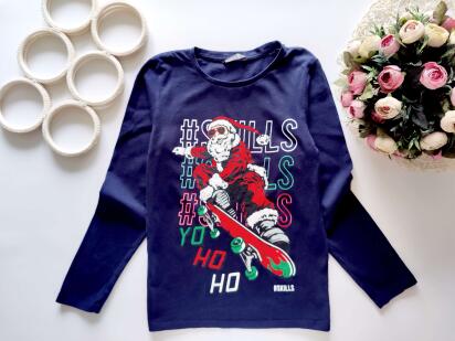 9,10 років, зріст 134,140 Новорічний реглан з дід морозом