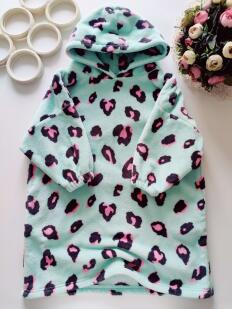 5,6 лет, рост 116 Теплое удленненное домашнее худи с капюшоном