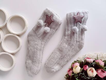 24-26 см Теплі домашні шкарпетки з прогумованою підошвою