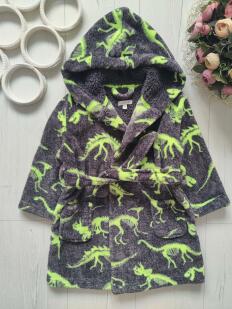 2,3 года, рост 98 Красивый яркий халат в динозаврах
