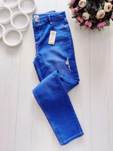 12 лет, рост 152 Новые голубые рваные джинсы