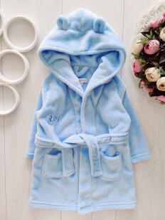 12,18 мес, рост 80,86 Голубой халат с ушками