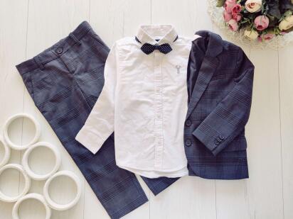 2,3 роки, зріст 98 Класичний костюм і біла сорочка