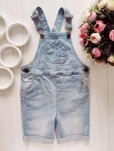 4,5 років, зріст 104,110 Блакитний джинсовий комбінезон з шортами стретч