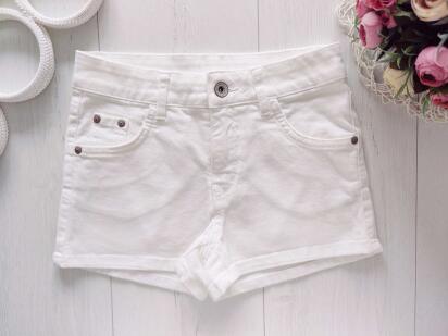 10,11 років, зріст 140,146 Білі джинсові шорти