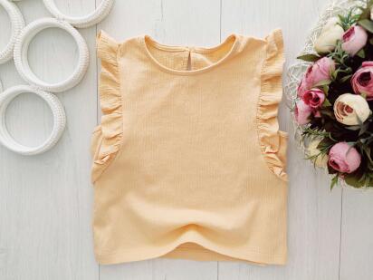 6,7 лет, рост 116,122 Персиковая летняя футболка