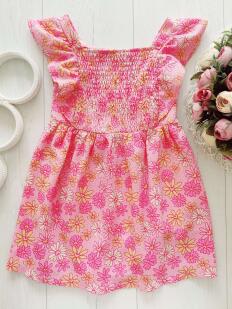 3,4 года, рост 104 Летнее розовое платье- сарафан