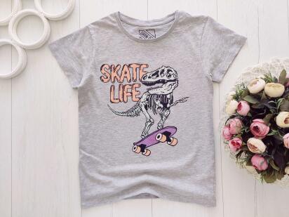 10 років, зріст 140 Футболка динозавр на скейті