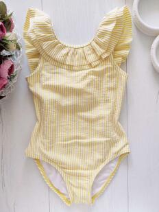 3,4 года, рост 104 Красивый желтый детский купальник жатка