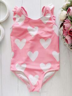 2,3 года, рост 92,98 Красивый детский купальник в сердечках