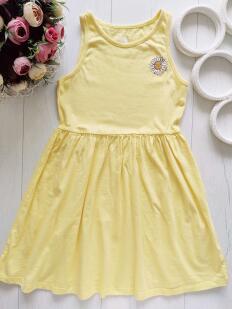 7,8 лет, рост 128 Желтый летний сарафан