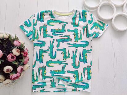 5,6 років, зріст 110,116 Красива футболка в крокодилах