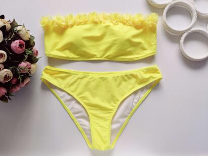 L Желтый раздельный купальник