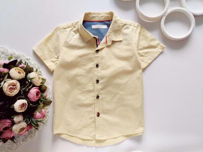 2,3 роки, зріст 98 Бавовняна жовта літня дитяча сорочка