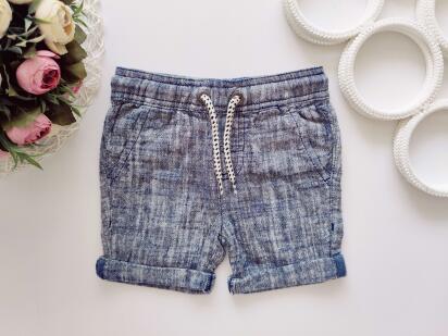 12,18 мес, рост 86 Льняные шорты на резинке