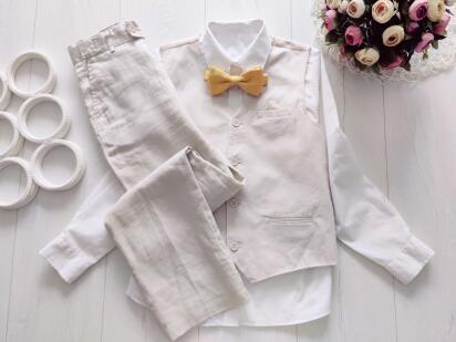 12 років, зріст 152 Лляний брючний костюм і біла сорочка