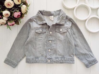 2,3 года, рост 98 Серая джинсовка на кнопках