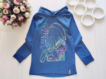 6,7 років, зріст 122 Лонгслів із капюшоном