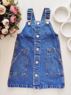 2,3 года, рост 98 Джинсовый комбинезон на кнопках