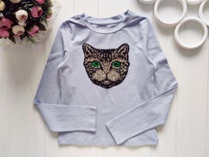 10,12 лет, рост 146,152 Лонгслив с котом