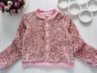 11 років, зріст 146 Ошатна кофта на блискавці в паєтках
