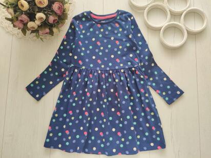 5,6 років, зріст 116 Трикотажна сукня з рукавами в горошок