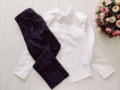 7,8 лет, рост 122,128 Новая белая рубашка и брюки в школу