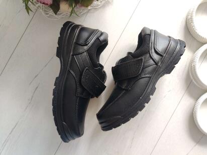 33 (21,5 см) Нові легкі чорні туфлі в школу для хлопчика на липучках