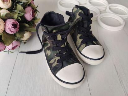 29 (18,5 см) Камуфляжные хайтопы (высокие кеды на молнии)