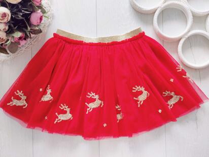 4,5 років, зріст 104,110 Красива червона спідниця в оленях