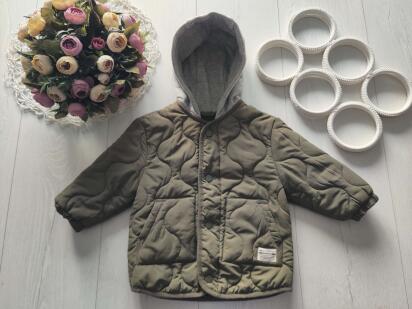 9,12 міс, зріст 80 Стьобана курточка на тонкому синтепоні, колір хакі