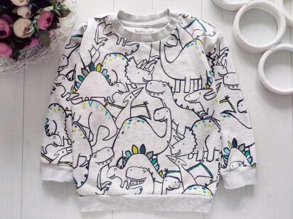 3,4 роки, зріст 98,104 Кофта на флісі в динозаврах