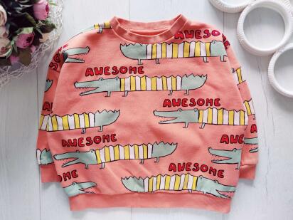 2,3 роки, зріст 98 Кофта з начосом із крокодилами оверсайз