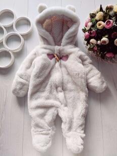 0-3 міс, Теплий комбінезон на синтепоні для дівчинки