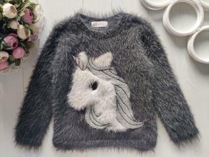 2,4 года, рост 98,104 Свитер с единорогом пони