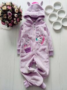 3,4 года, рост 104 Теплый махровый кигуруми пони единорог