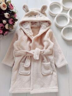 6,9 мес, рост 68,74 Теплый махровый халат с ушками