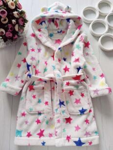 4,5 лет, рост 110 Теплый махровый халат в звездах