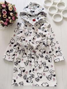 5,6 лет, рост 116 Теплий махровий халат с собаками в сердечках