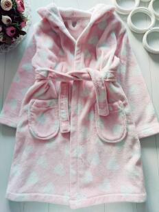 7,8 лет, рост 122,128 Теплий махровый хлат в сердечках