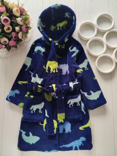 2,3 года, рост 98 Теплый махровый халат с динозаврами