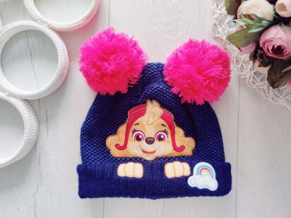 3-6 лет, Вязаная шапка Скай Щенячий патруль двойная вязка