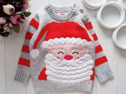 1-2 года, рост 80-92 Новый новогодний свитер дед мороз