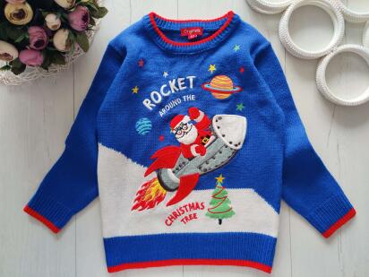 4,5 років, зріст 104,110 Новорічний светр із Сантою
