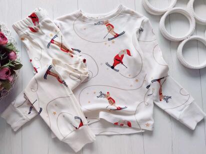 5,6 лет, рост 110,116 Трикотажная пижама новогодняя наборная