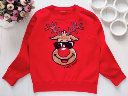 10 років, зріст 140 Музичний світшот на флісі з оленем