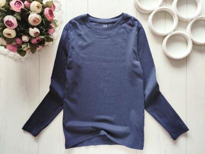 6,8 років, зріст 122,128 Однотонний синій реглан