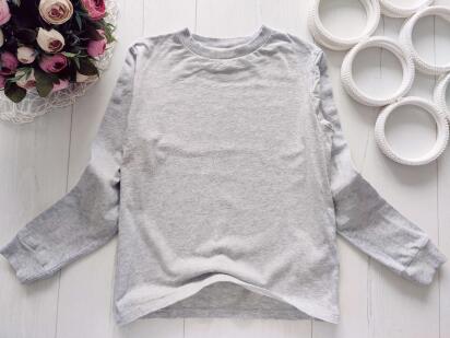 7,8 років, зріст 128 Однотонний сірий реглан