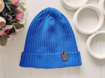 7-9 лет, Теплая детская вязаная шапка